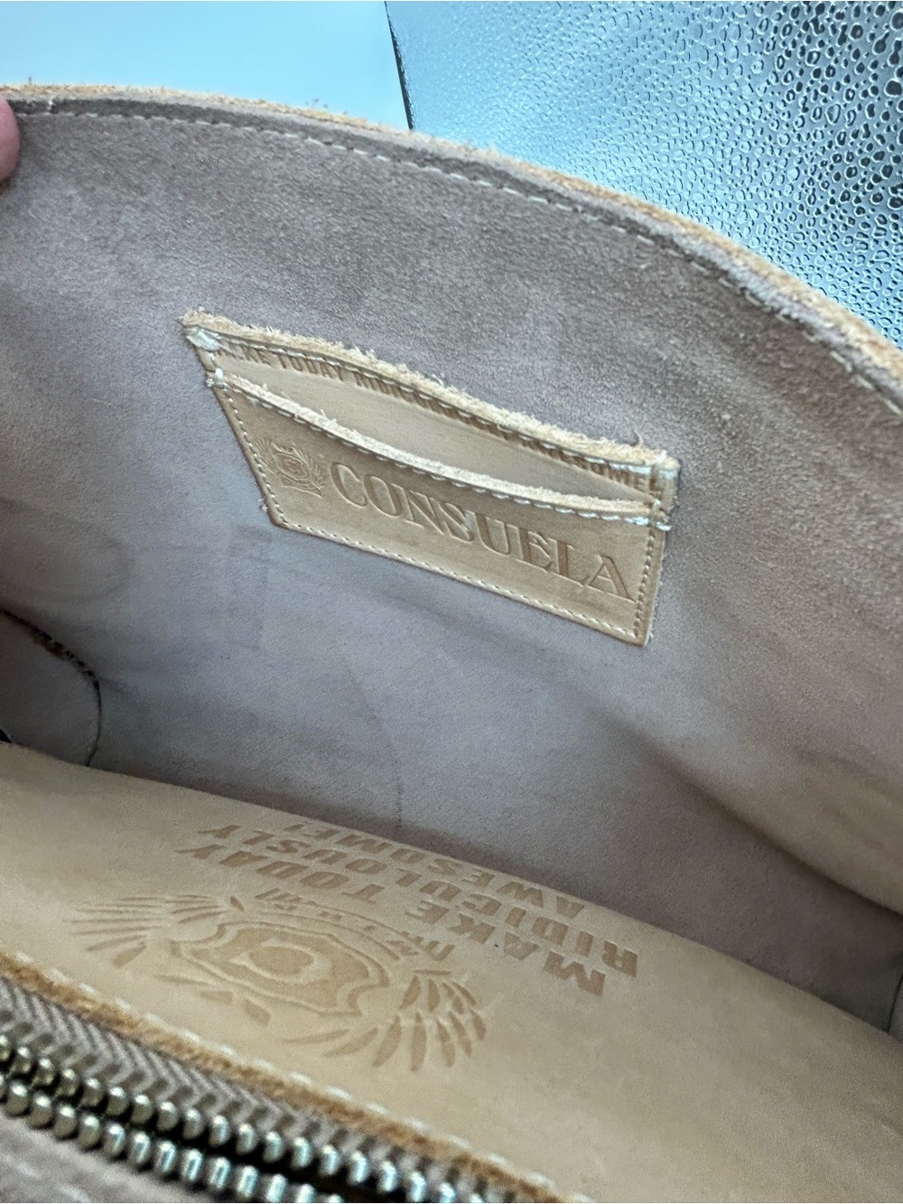 Consuela Around Town Iris Clutch 12" x 10" Leather with Kedzie Strap Please Read - Picture 8 of 14